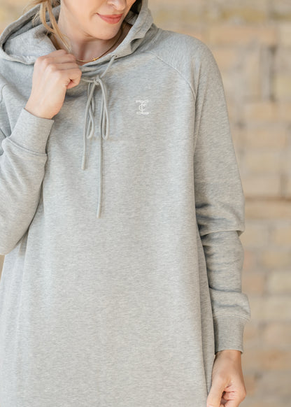 Scout Gray Long Hooded Sweatshirt Dress IC Dresses