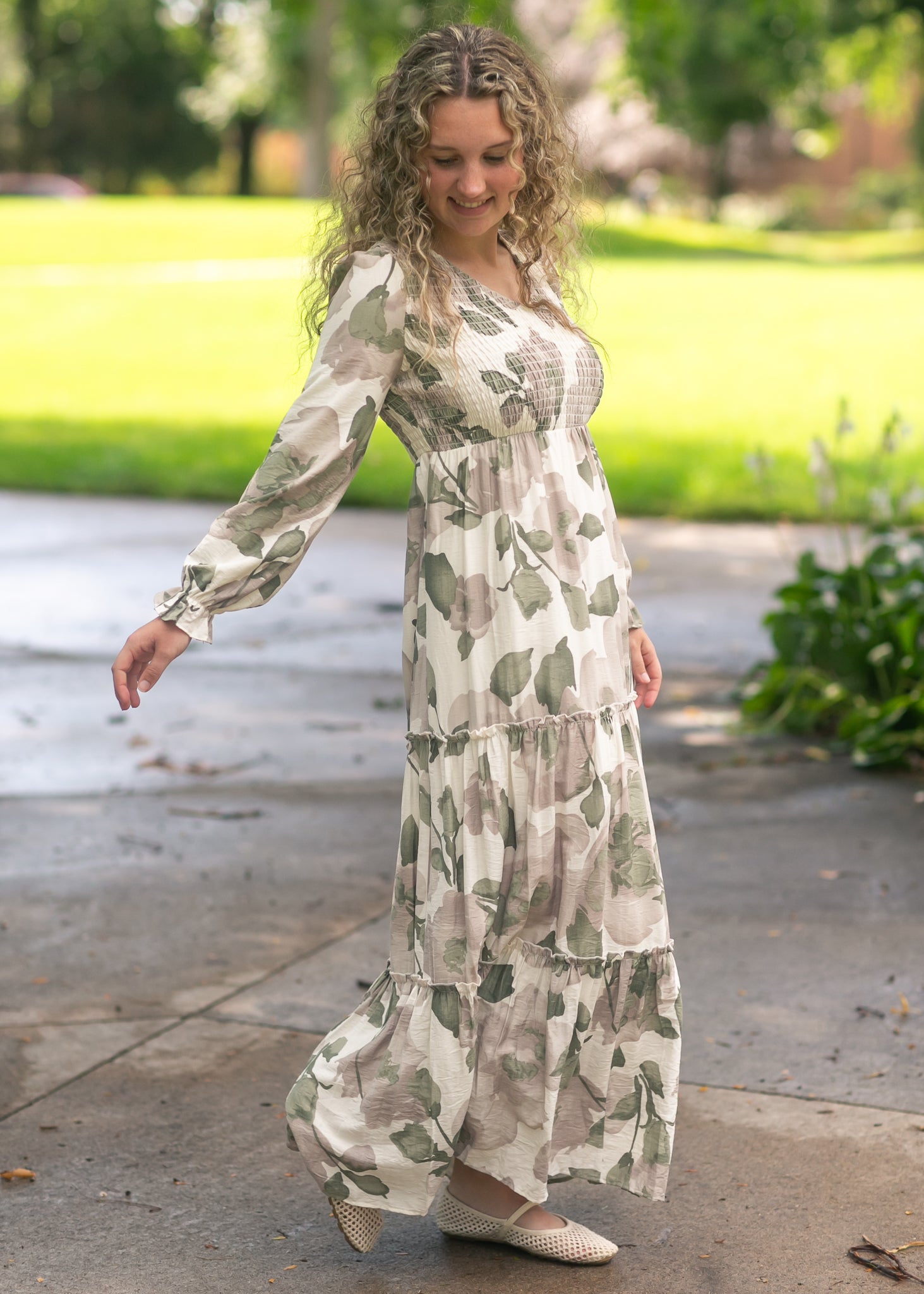 fitted lace wedding dress September Long Sleeve Maxi Dress