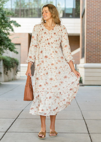 September Long Sleeve Maxi Dress FF Dresses Burnished Bloom / XS