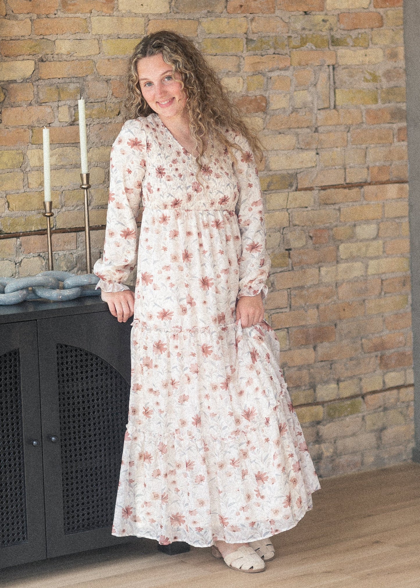 September Long Sleeve Maxi Dress FF Dresses Burnished Bloom / XS