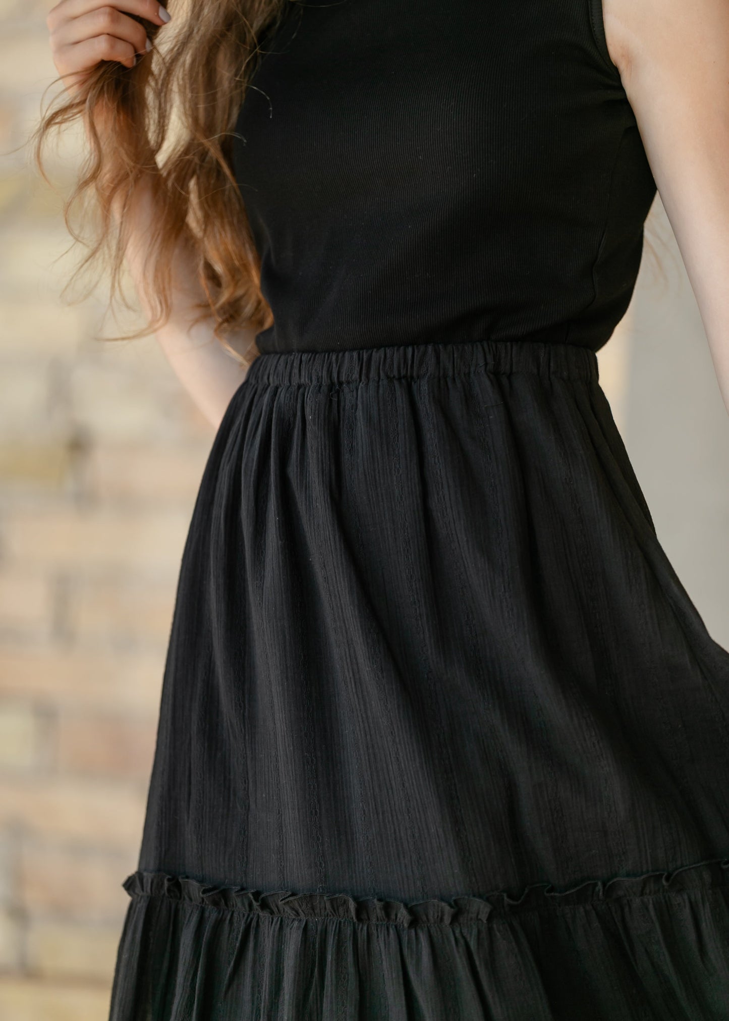 Serena Black Eyelet Sleeveless Maxi Dress IC Dresses