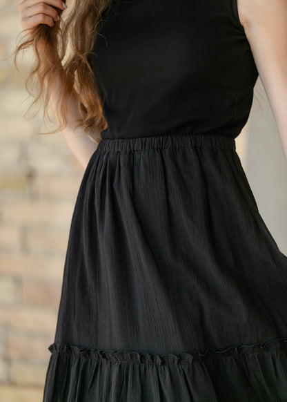 Serena Black Eyelet Sleeveless Maxi Dress IC Dresses