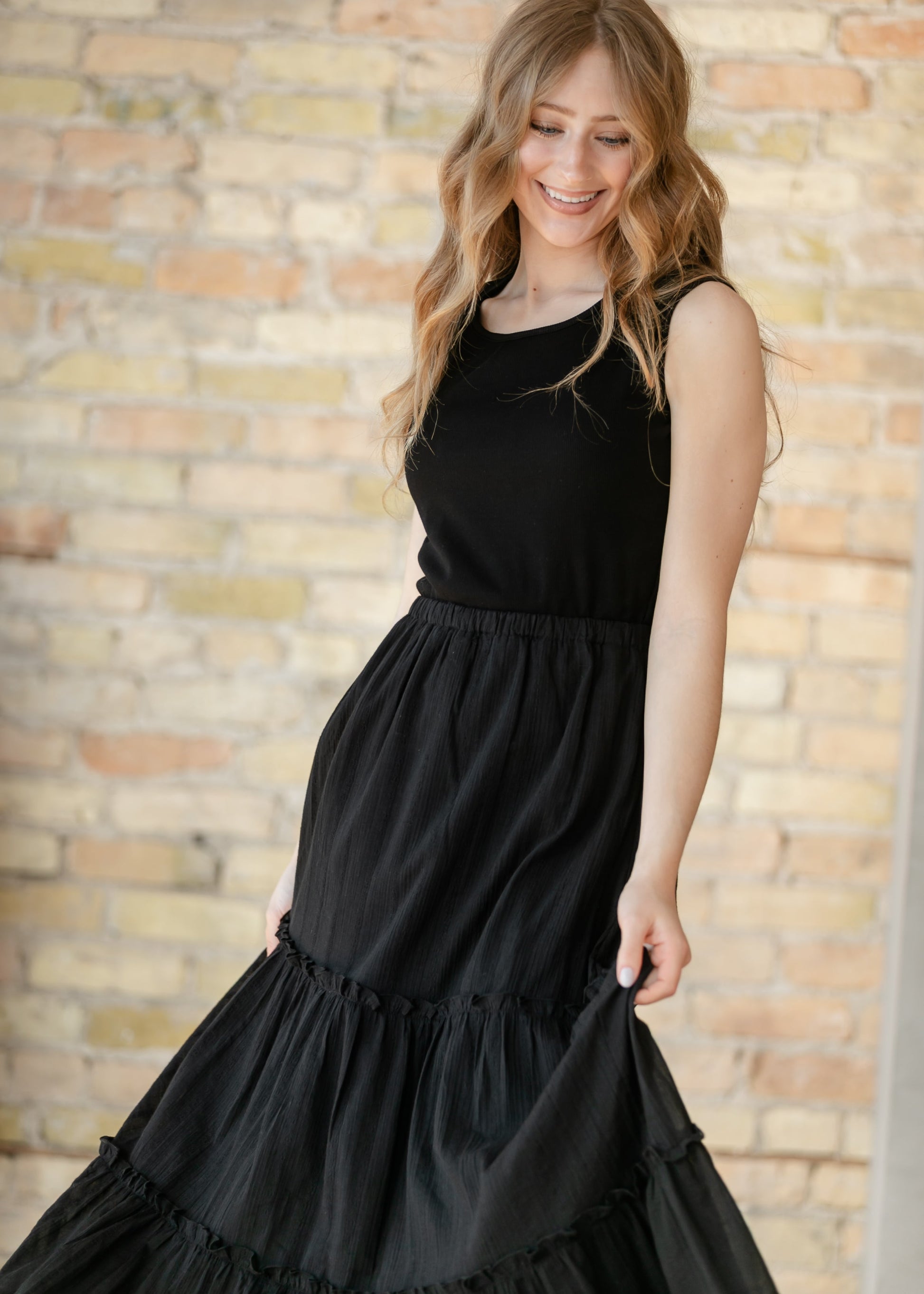 Serena Black Eyelet Sleeveless Maxi Dress IC Dresses