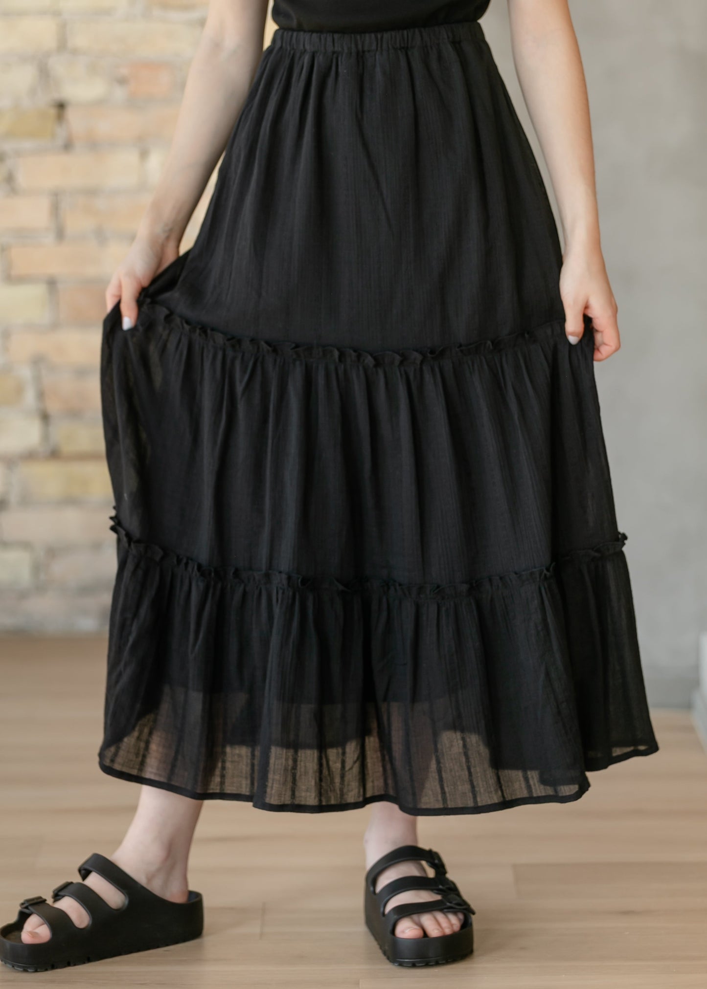 Serena Black Eyelet Sleeveless Maxi Dress IC Dresses