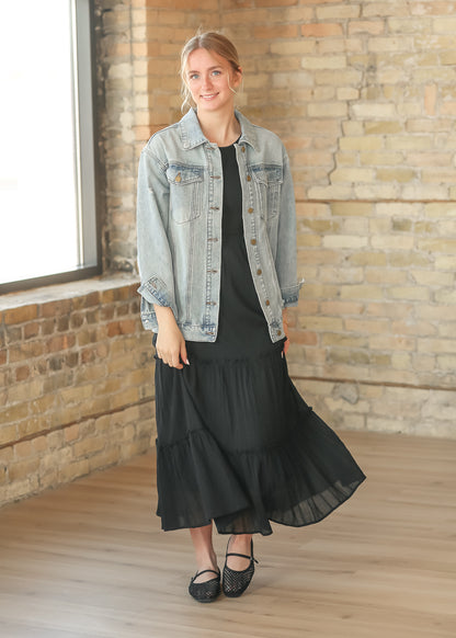 Serena Black Eyelet Sleeveless Maxi Dress IC Dresses