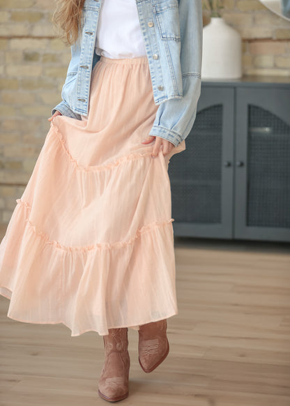 Serena Blush Pink Cotton Maxi Skirt IC Skirts XS