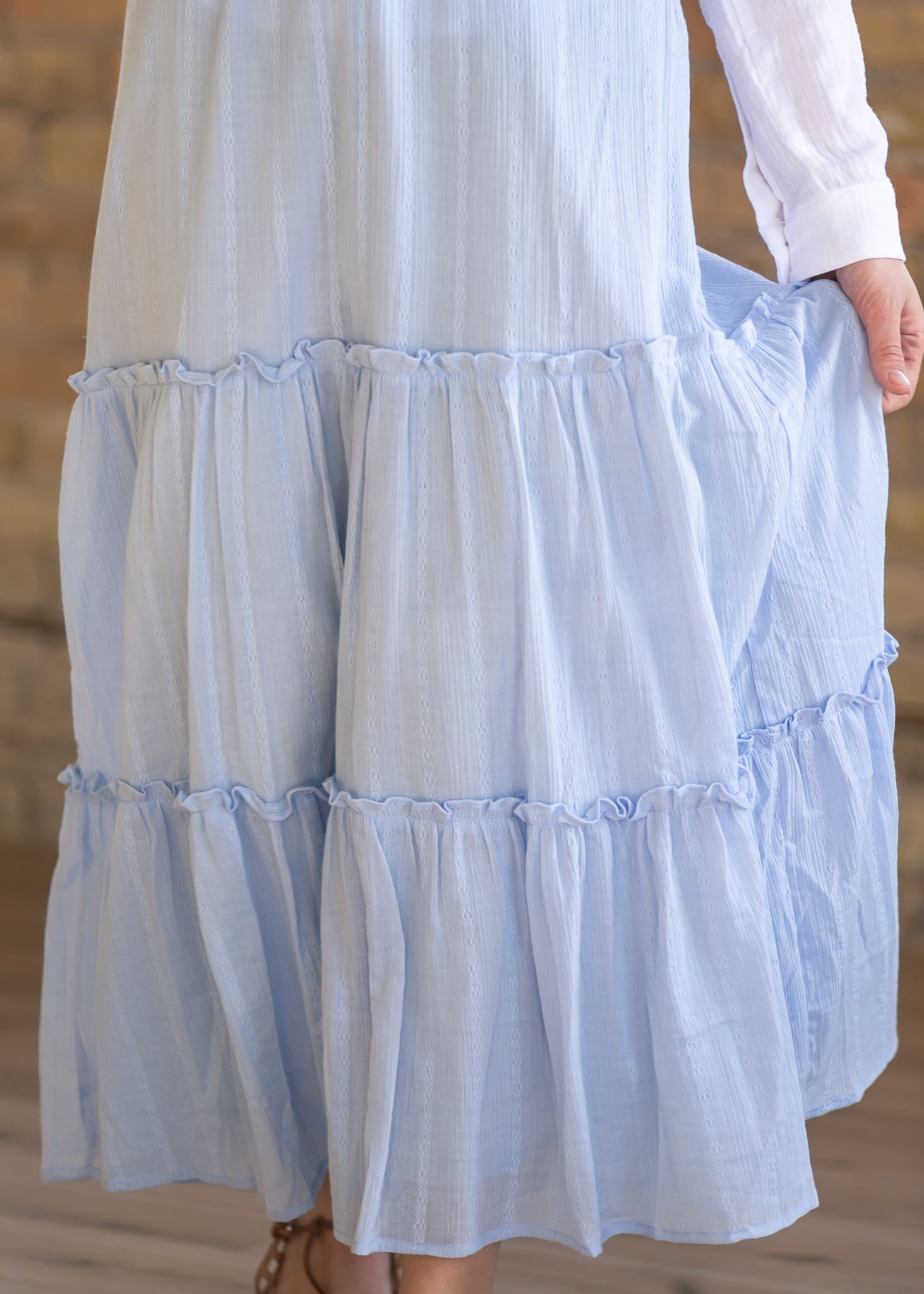 Serena Light Blue Cotton Maxi Skirt IC Skirts