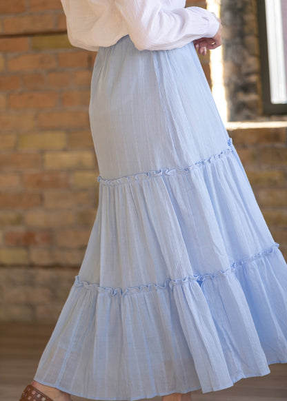 Serena Light Blue Cotton Maxi Skirt IC Skirts