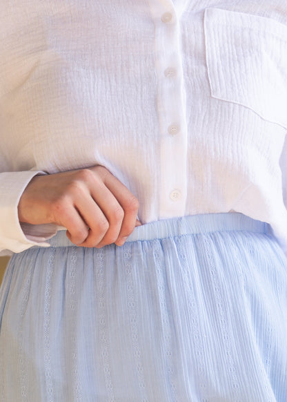 Serena Light Blue Cotton Maxi Skirt IC Skirts