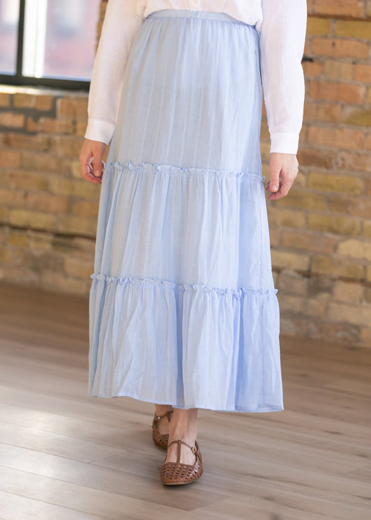 Serena Light Blue Cotton Maxi Skirt IC Skirts XS