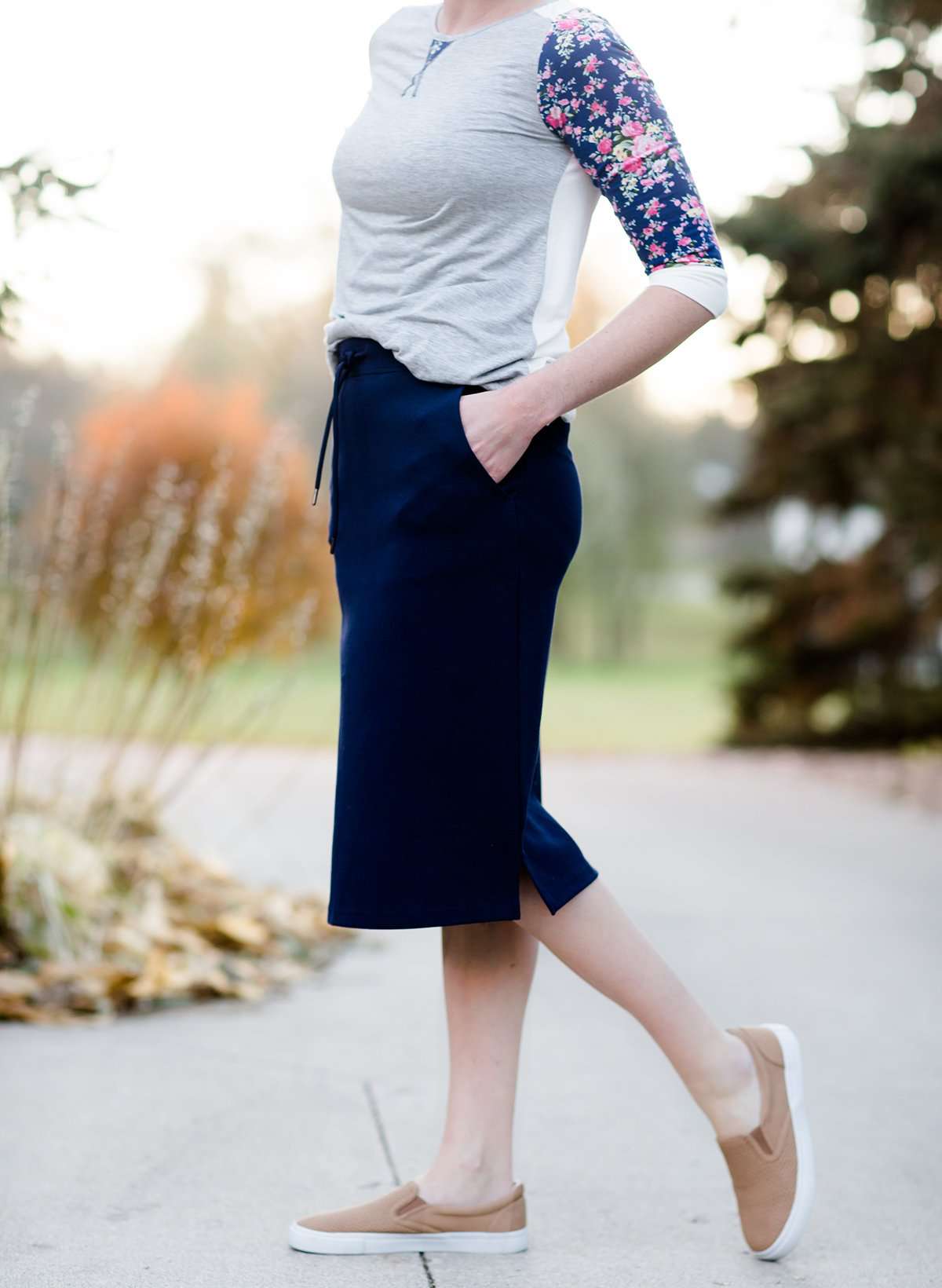 Serena Midi Skirt - FINAL SALE Skirts Navy / XS