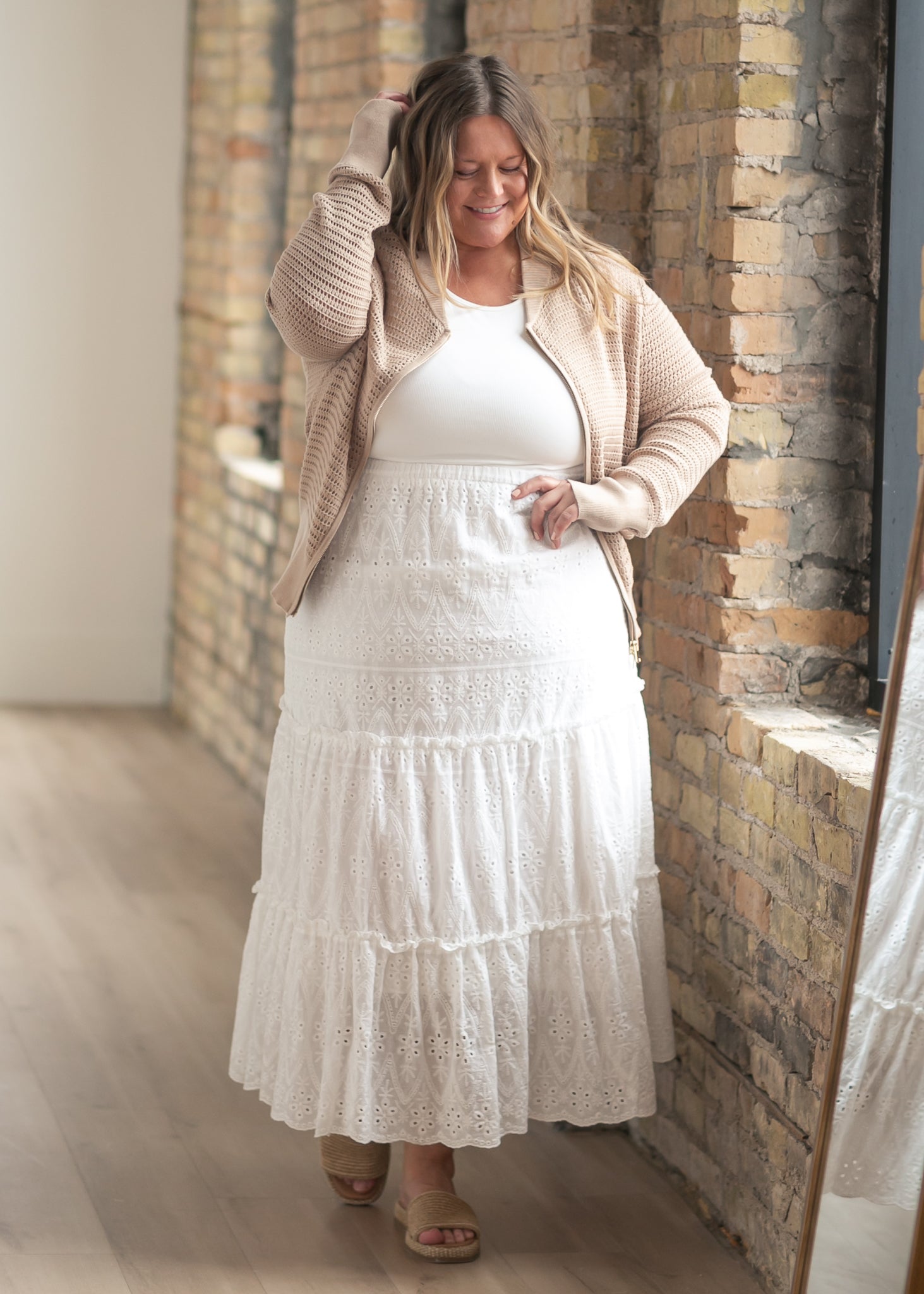 Serena White Eyelet Sleeveless Maxi Dress, Small Serena White Eyelet Sleeveless Maxi Dress, Small