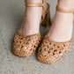 Seychelles® Bali Leather Ratten Block Heel Shoes