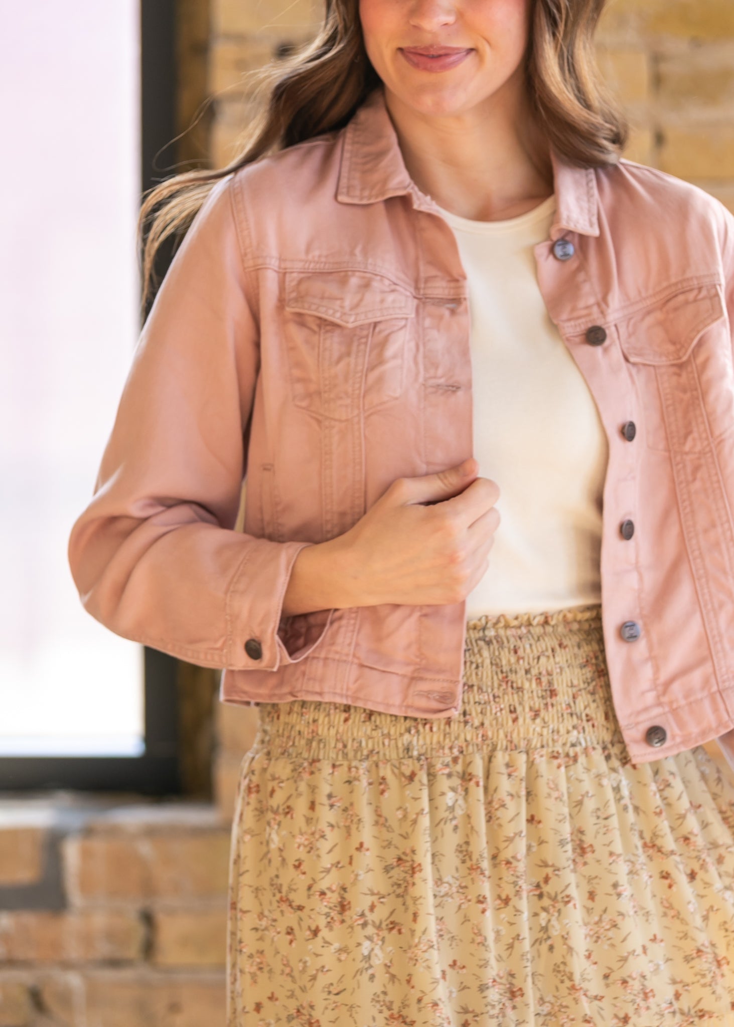 Shea Blush Lightweight Denim Jacket IC Layering Essentials