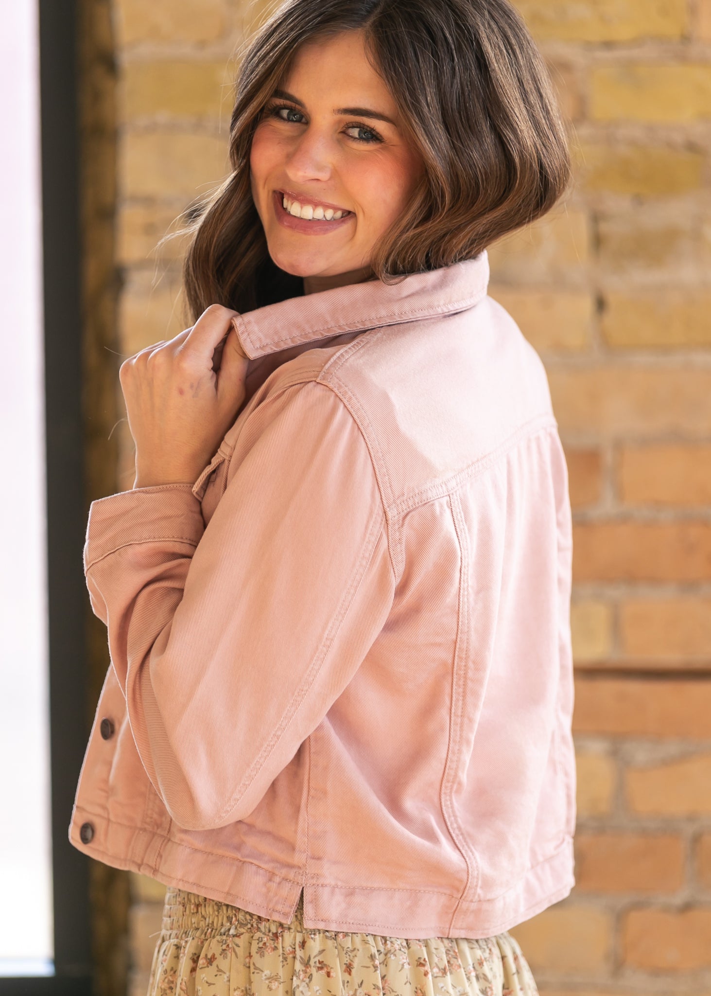 Shea Blush Lightweight Denim Jacket IC Layering Essentials