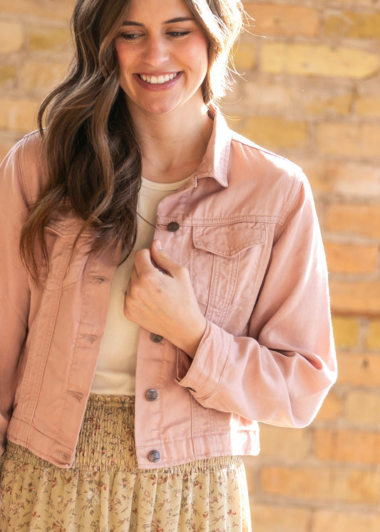 Shea Blush Lightweight Denim Jacket IC Layering Essentials