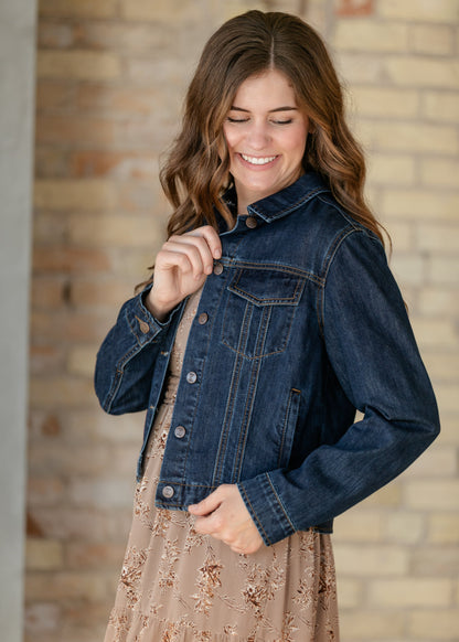Shea Dark Wash Lightweight Denim Jacket IC Layering Essentials