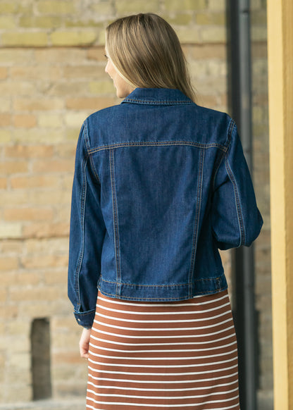 Shea Dark Wash Lightweight Denim Jacket IC Layering Essentials