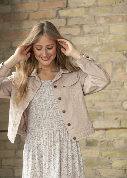 Shea Dusty Pink Lightweight Denim Jacket IC Layering Essentials