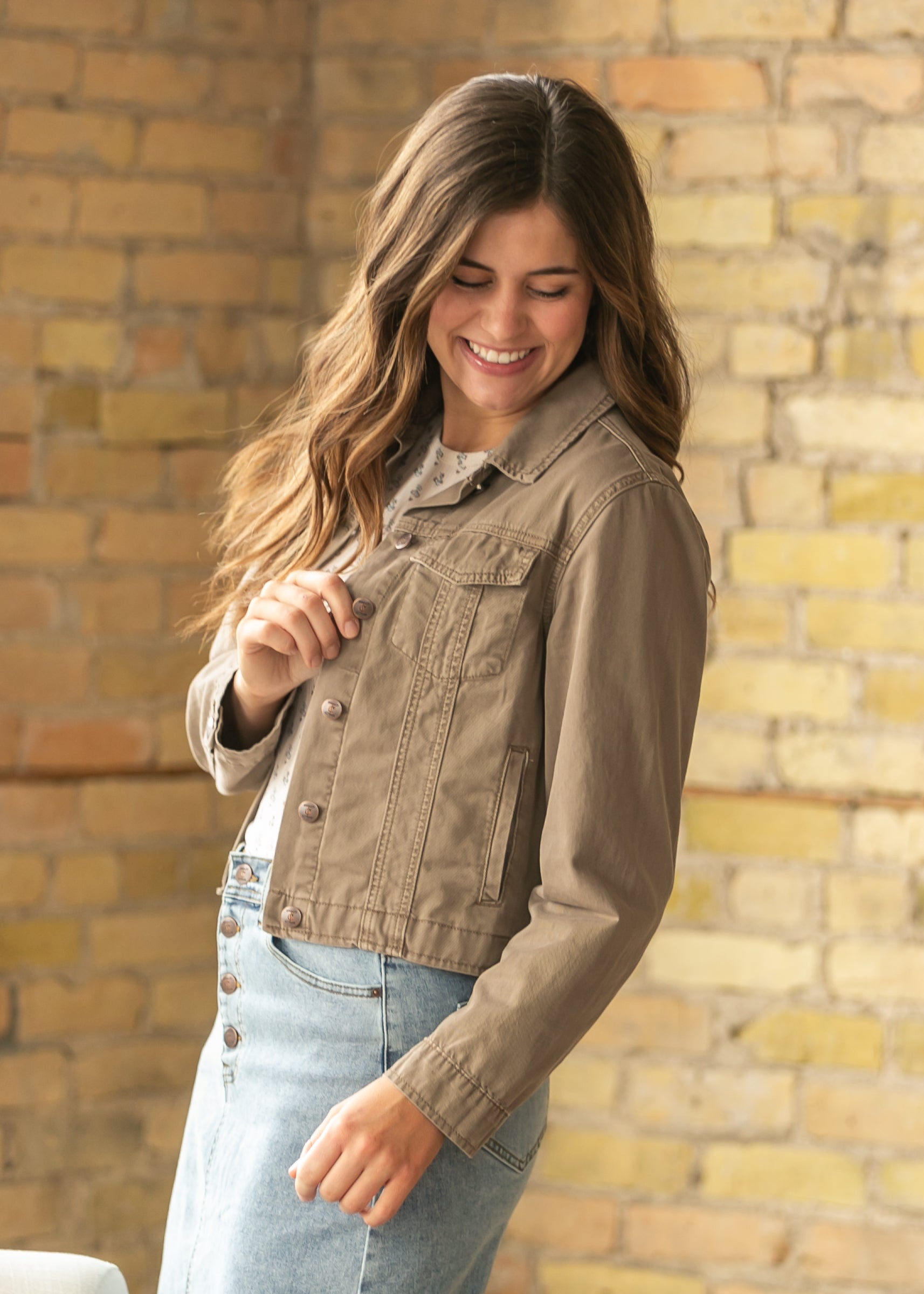 Shea Espresso Lightweight Denim Jacket IC Layering Essentials
