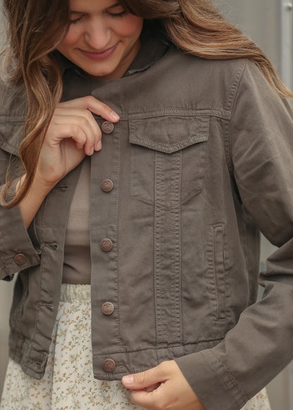 Shea Espresso Lightweight Denim Jacket IC Layering Essentials