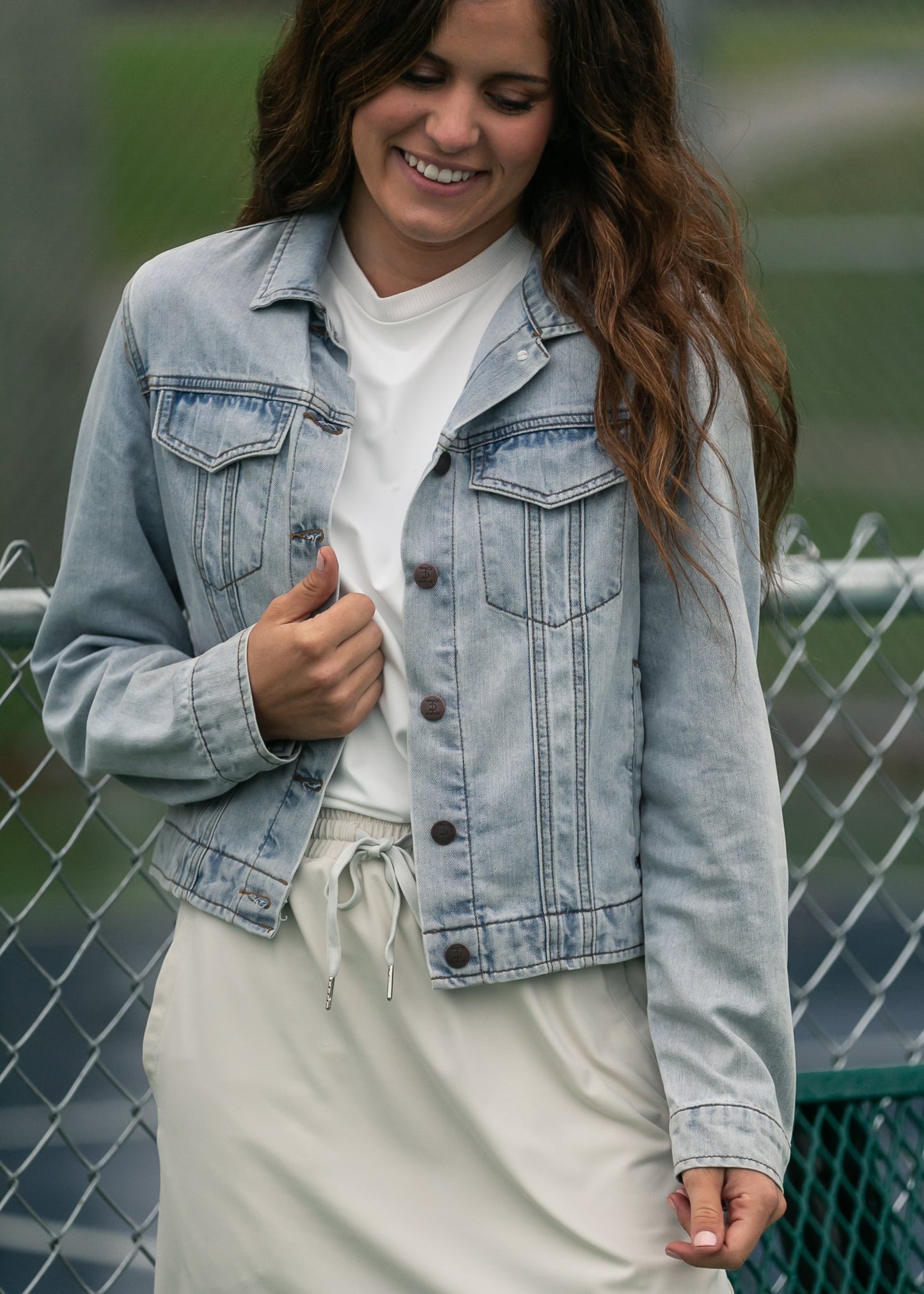 Shea Light Wash Denim Lightweight Denim Jacket IC Layering Essentials XS