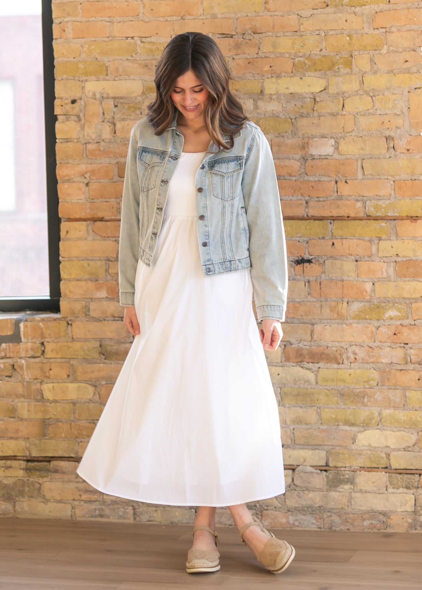 denim jacket dress Shea Light Wash Lightweight Denim Jacket, Small