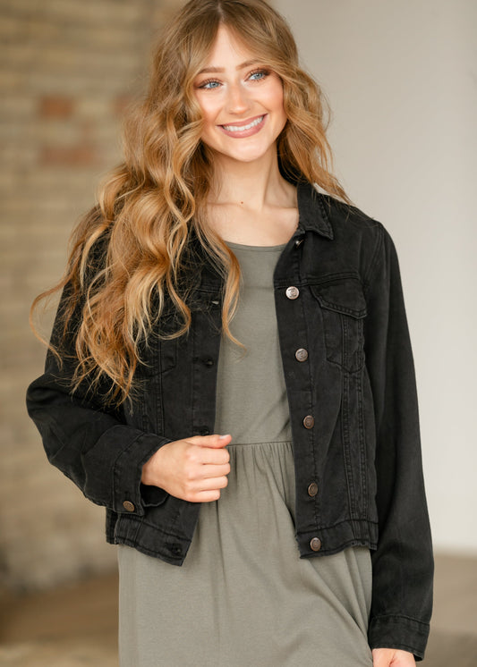 Shea Lightweight Denim Jacket IC Layering Essentials Black
