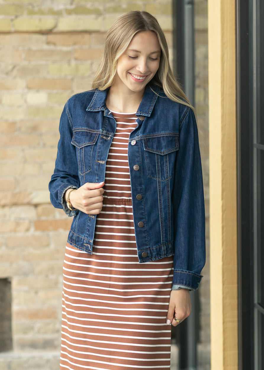 Shea Lightweight Denim Jacket IC Layering Essentials Dark Wash