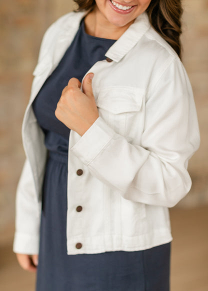 Shea White Lightweight Denim Jacket IC Layering Essentials
