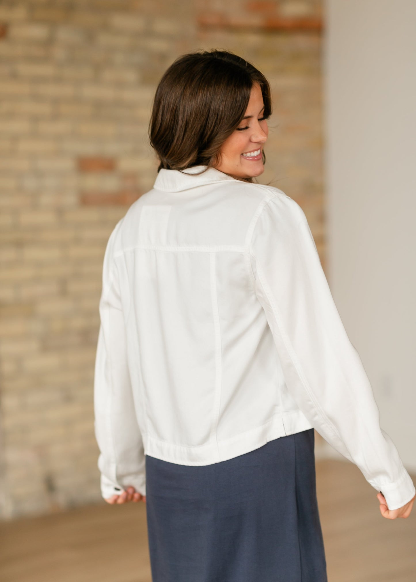 Shea White Lightweight Denim Jacket IC Layering Essentials