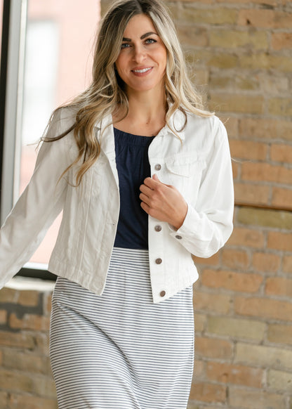 Shea White Lightweight Denim Jacket IC Layering Essentials