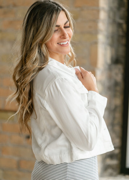 Shea White Lightweight Denim Jacket IC Layering Essentials