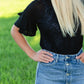 Sheer Knit Ruffle Sleeve Top Tops