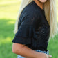 Sheer Knit Ruffle Sleeve Top Tops