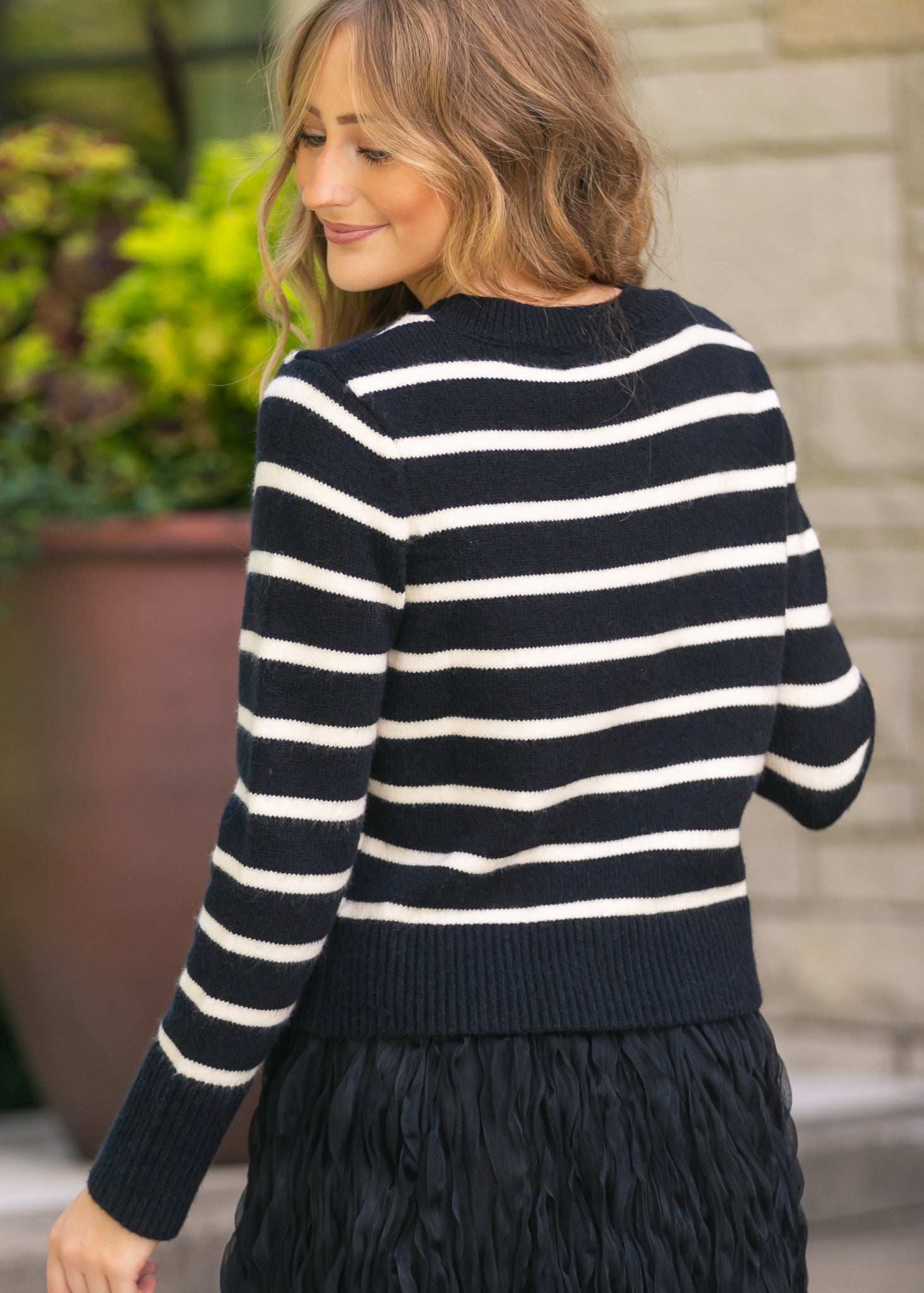 Sheri Striped Sweater FF Tops