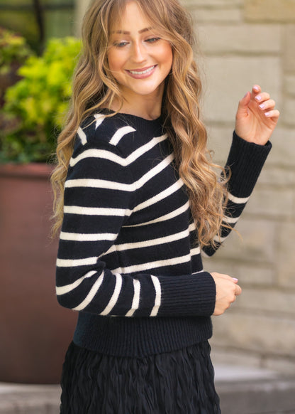 Sheri Striped Sweater FF Tops