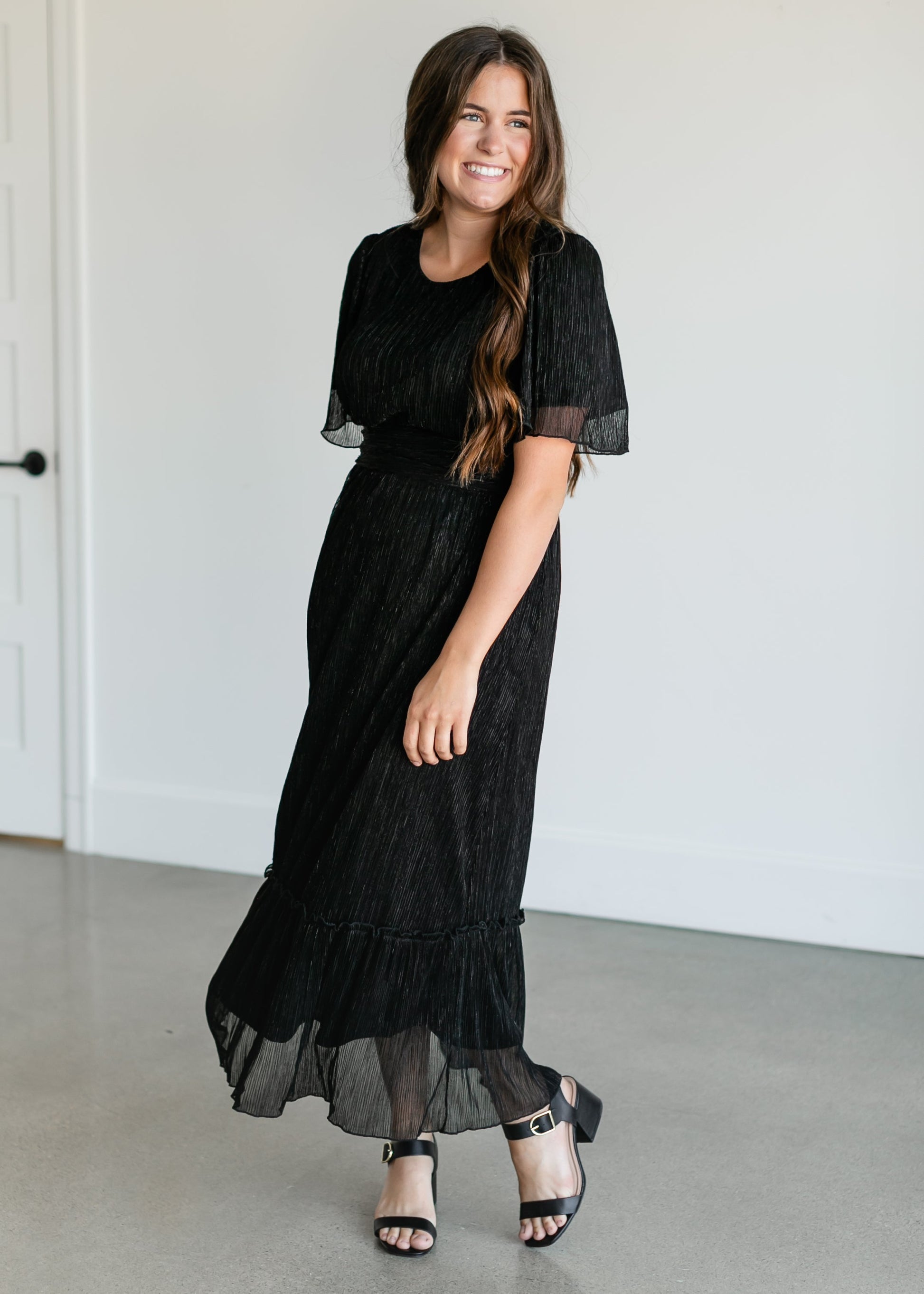 Shimmery Crinkle Maxi Dress FF Dresses