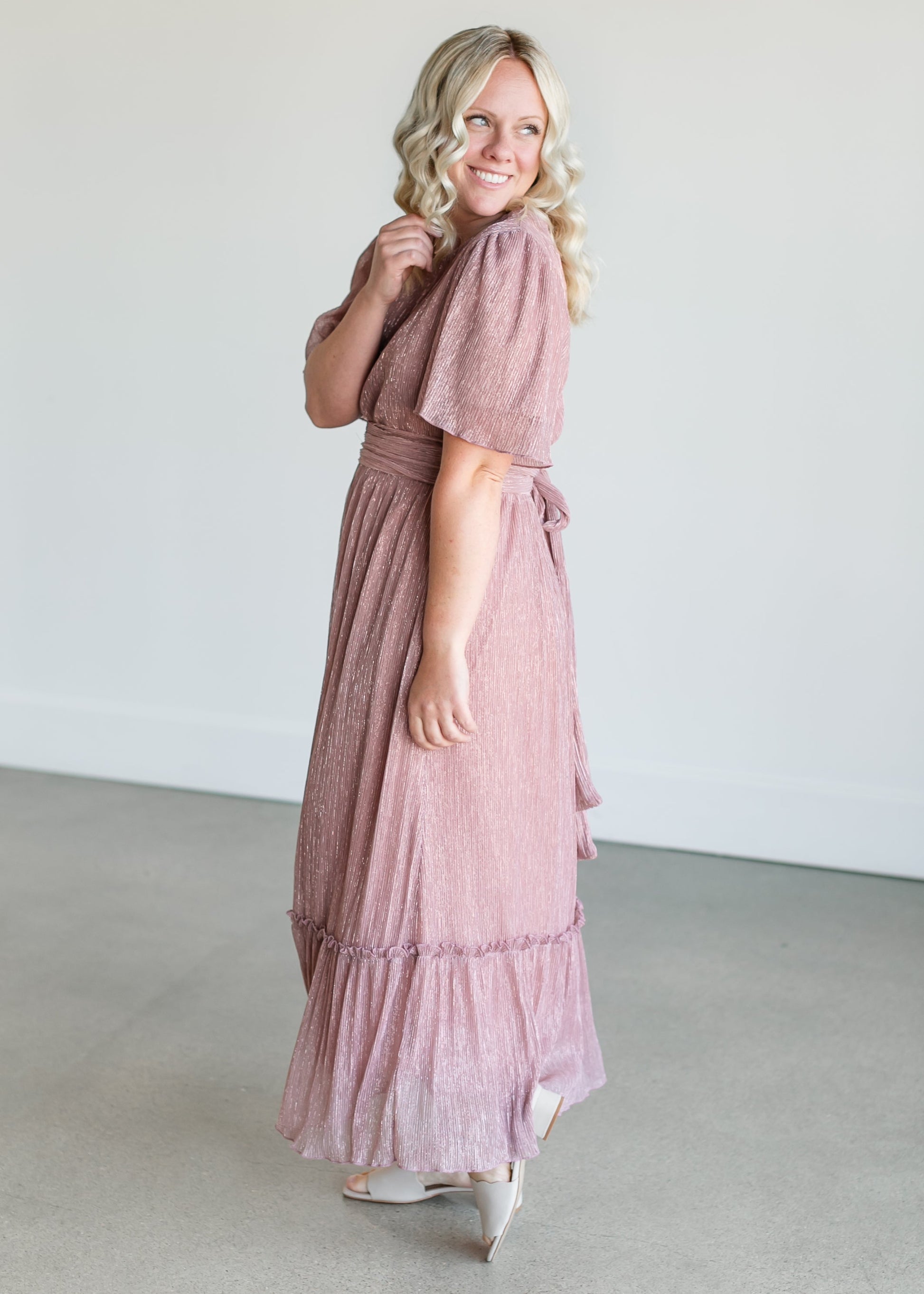 Shimmery Crinkle Maxi Dress FF Dresses