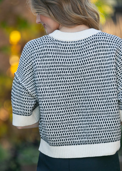 Short Sleeve Drop Shoulder Knit Top FF Tops