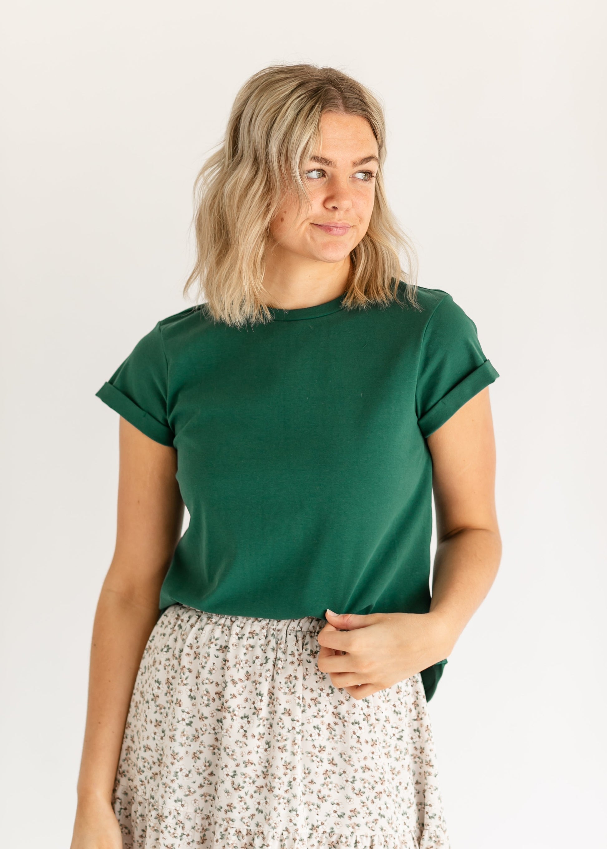 Short Sleeve Essential Basic Tee IC Tops Jade Green / XS