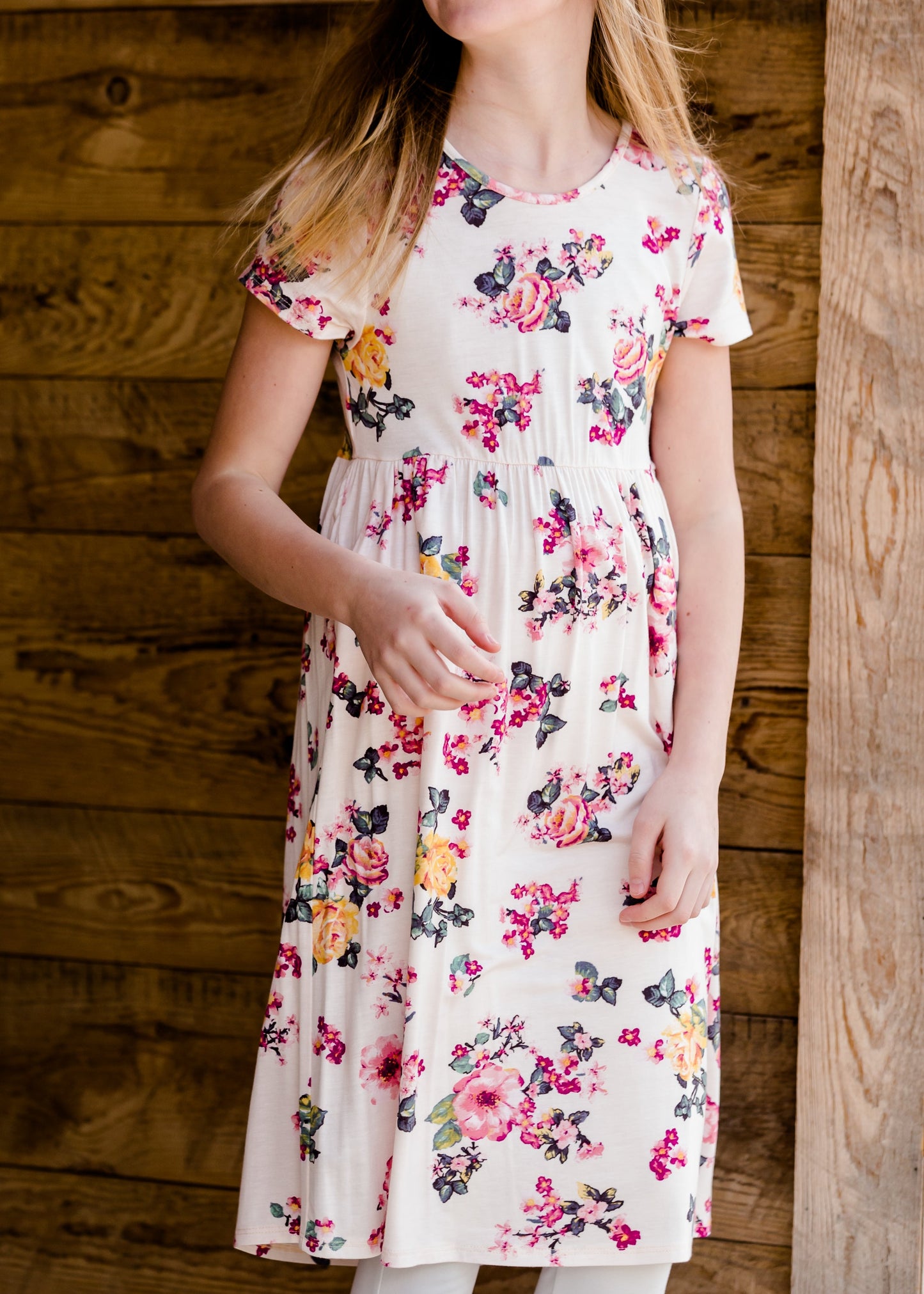 Short Sleeve Floral Maxi Dress - FINAL SALE Girls