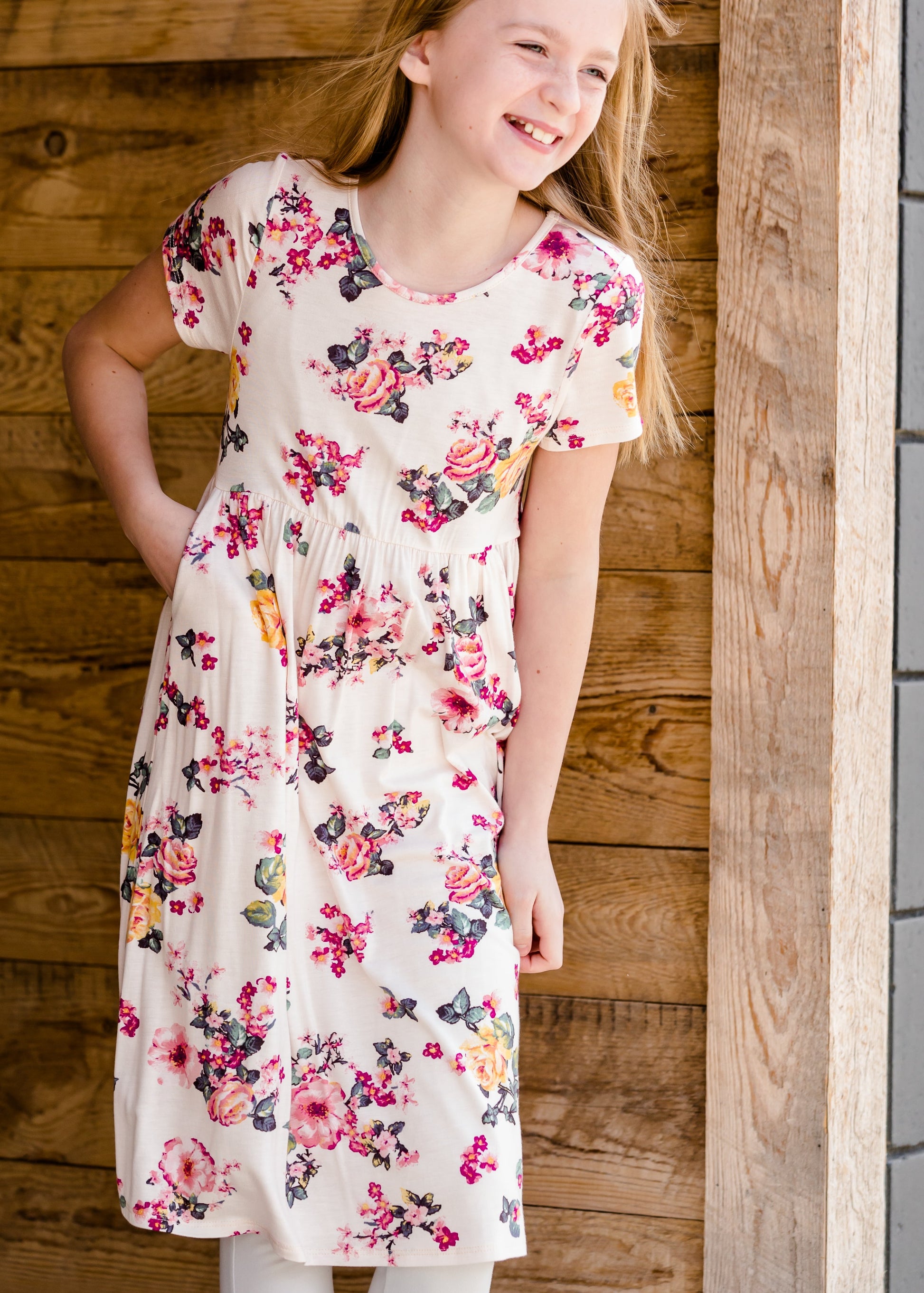 Short Sleeve Floral Maxi Dress - FINAL SALE Girls