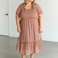 Short Sleeve Floral Smocked Midi Dress FF Dresses