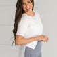 Short Sleeve Lightweight Knit Top Tops