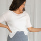Short Sleeve Lightweight Knit Top Tops