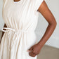 Short Sleeve Lined Tie Waist Midi Dress - FINAL SALE Dresses