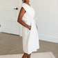 Short Sleeve Lined Tie Waist Midi Dress - FINAL SALE Dresses
