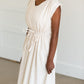Short Sleeve Lined Tie Waist Midi Dress - FINAL SALE Dresses