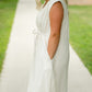 Short Sleeve Lined Tie Waist Midi Dress - FINAL SALE Dresses